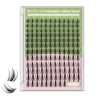 KEYYOU Fairy Lash Clusters 144Pcs D Curl Manga Lash Extension Eyelash Extension