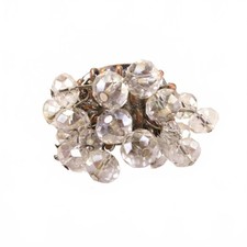 Statement Ring Clear Rhinestones Elastic Stretch Band Adjustable Ring