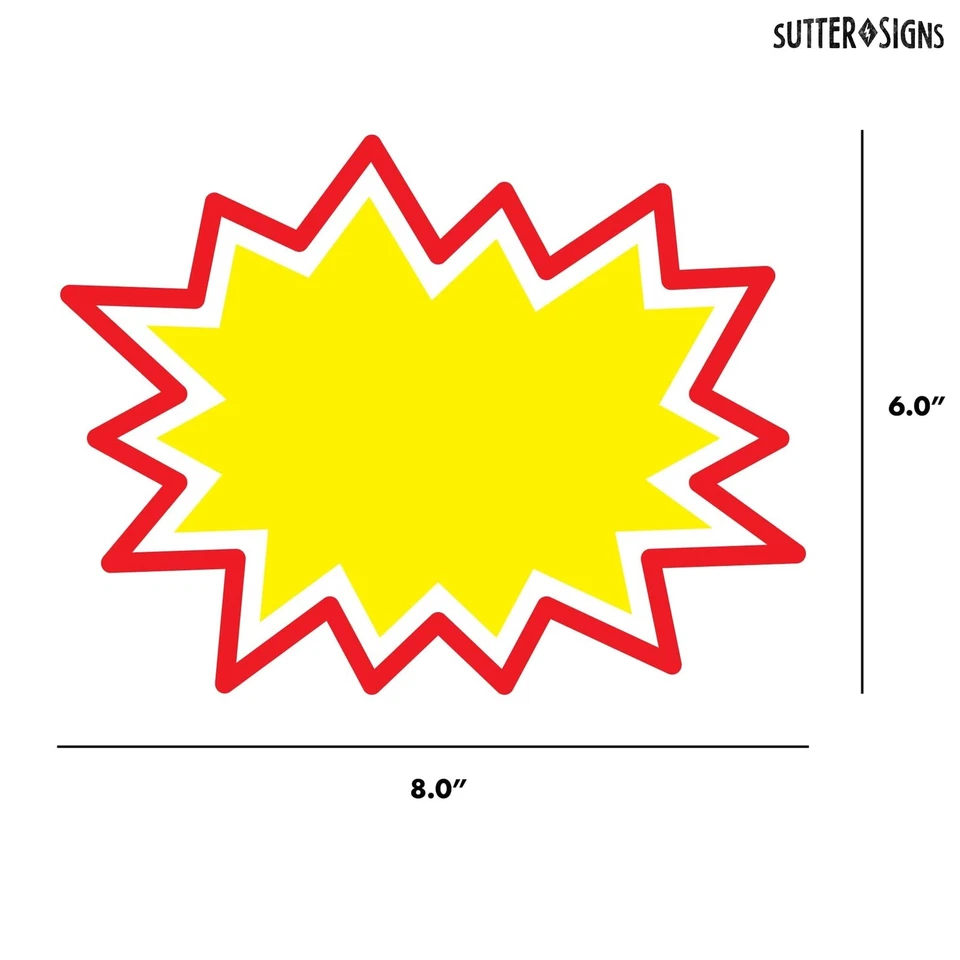 Letreros Starburst con pegatinas 100 un. | Etiquetas de precio de venta para venta de garaje, propiedad... Foto 2 de 4