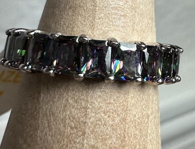 Bomb Party The Sterling Club 925 Silber Labor Regenbogen Topas Eternity Ring Gr. 7