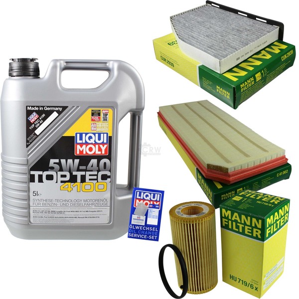 Inspektionspaket 5L Liqui Moly Top Tec 4100 5W-40 FüR Audi A3 S3 Quattro VW Golf-image
