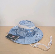 Vineyard Vines Blue Reversible Preppy Patchwork Ocean Bucket Hat Toddler NWT
