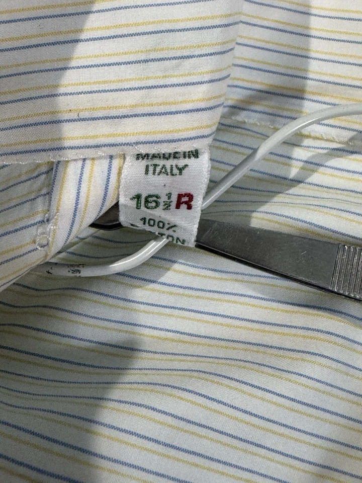 Camisa de vestir múltiple italiana hecha a mano Luigi Borrelli Neiman Marcus talla 16,5/30❌ Foto 2 de 4