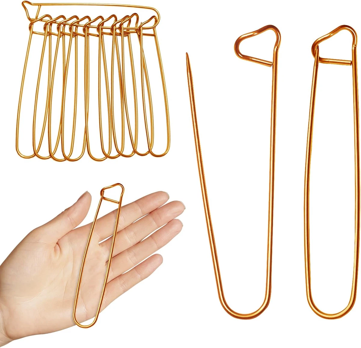 大型金色安全别针| eBay