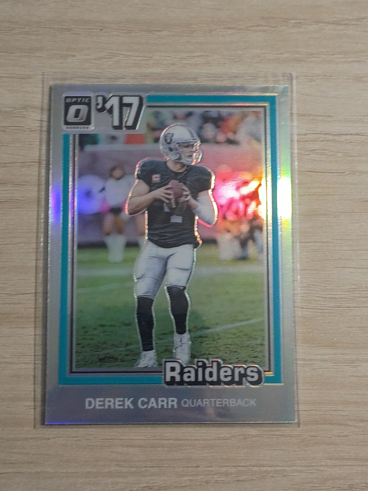 Panini 2017 Donruss Optic Prizm 1981 Tribute Derek Carr #23 Raiders NFL Card