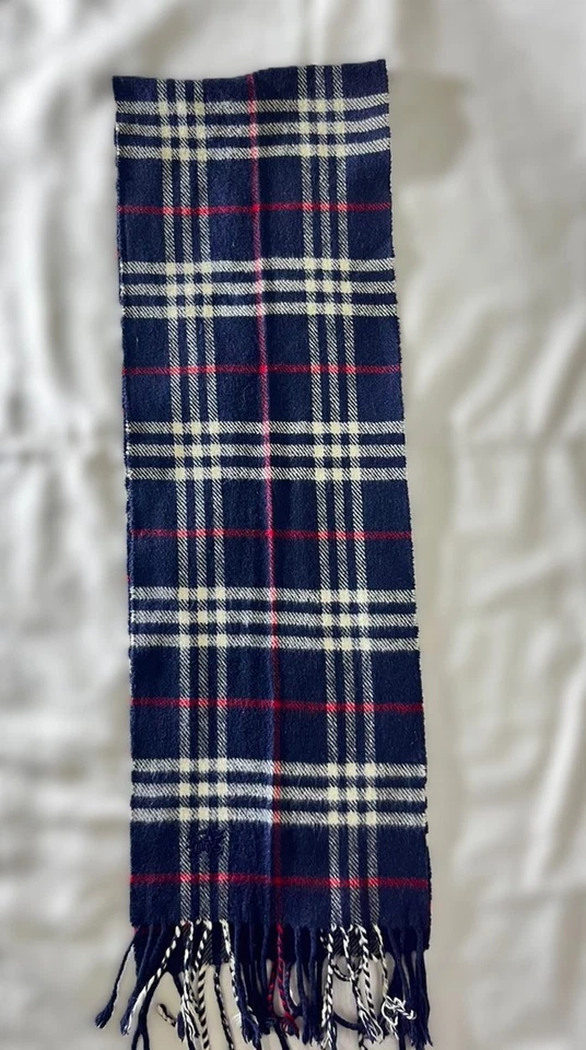 Burberry London Scarf Muffler Blue Nova Check Merino-Wool and Cashmere - Image 3 of 4