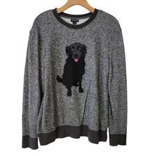 I Heart Ronson Dog Sweatshirt Black Lab Size L Gray Black