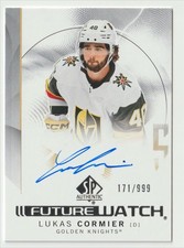 2024-25 SP AUTHENTIC FUTURE WATCH AUTO RC LUKAS CORMIER 171/999 GOLDEN KNIGHTS