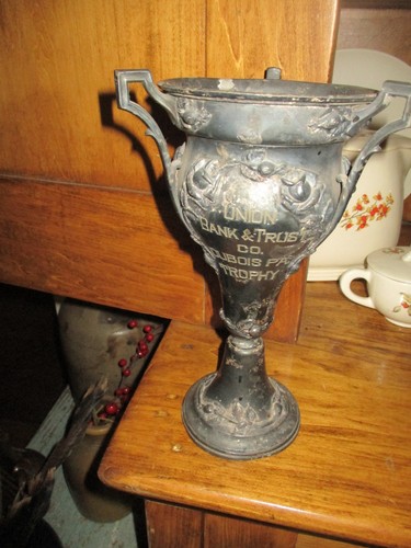 Antique Rare Silver Trophy Dubois PA Union Bank & Trust Historic Early 1900 AAFA