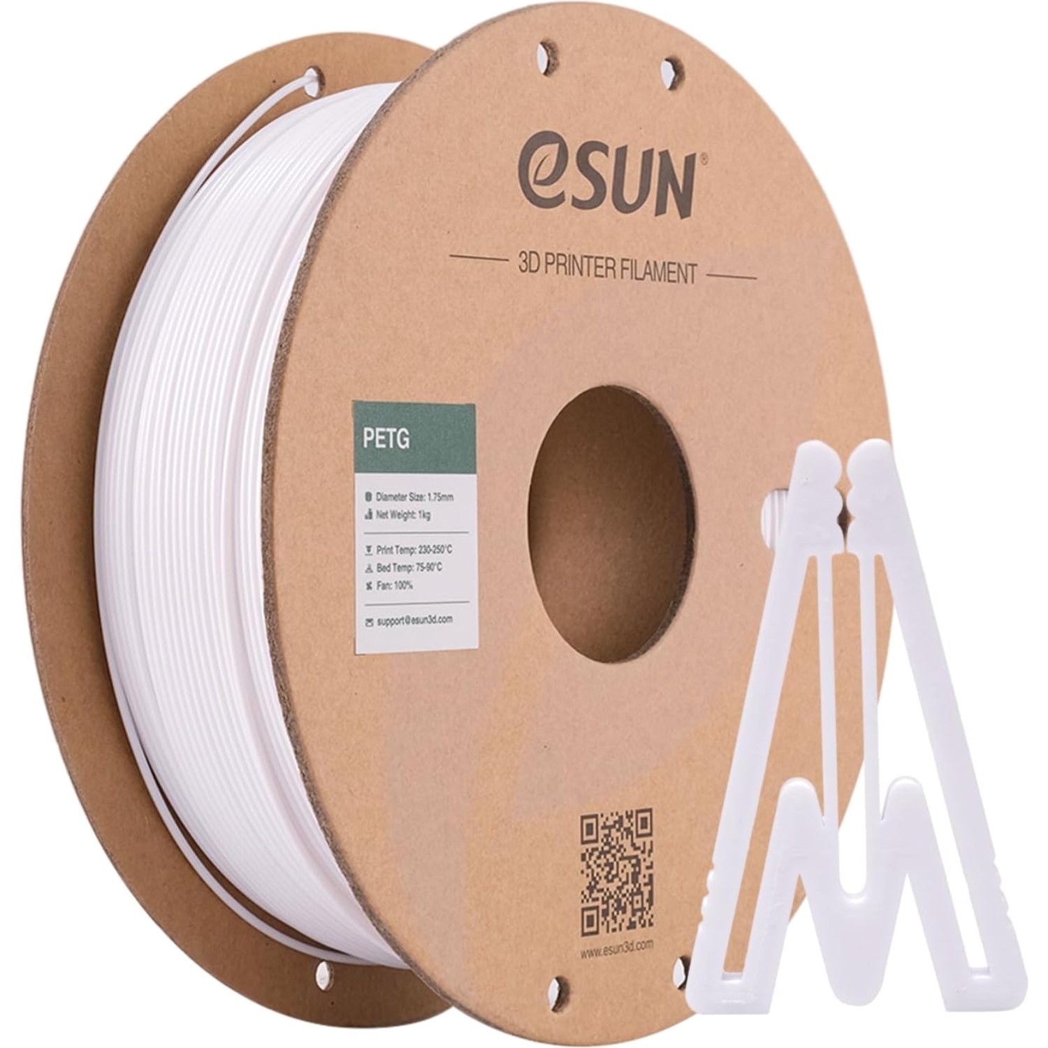 PETG Filament 1.75mm Weiß 1kg 3D Drucker Kunststoff Hochglanz