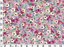 Dark Pink White Blue Flowers on Dark Pink Quilting Sewing Fabric by Yard #710