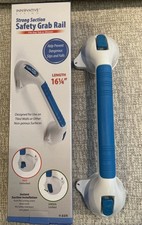 16.25 inch No Drill Grab Bars for Shower  Bathtub, Suction, Portable, Blue