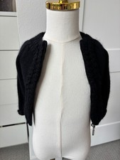 Burberry Baby Black Braided Trim Knit Open Sweater Size 6M/68CM