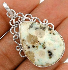 Natural Green Dendrite Opal 925 Sterling Silver Pendant Jewelry @18-3