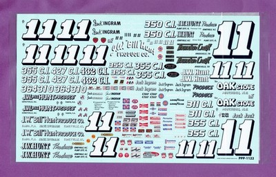 1/25 POWERSLIDE PPP DECALS JACK INGRAM #11 SPORTSMAN NOVA/CHEVELLE NASCAR DECALS