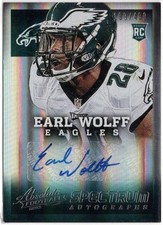 2013 Panini Absolute Spectrum Silver Earl Wolff Rookie Autograph Card #139 /499