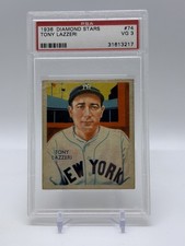 1936 Diamond Stars Baseball Tony Lazzeri #74 PSA 3 