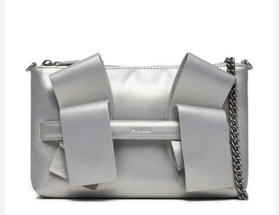 PINKO Aika Bow Flat Leather Crossbody Bag NWT