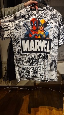 MARVEL T-Shirt   Deadpool & Wolverine   Comic Allover Print   Unisex