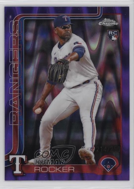 2025 Topps Chrome Purple RayWave Refractor 14/250 Kumar Rocker #73 19n6