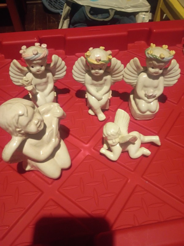 Angle Porcelain White Figurines