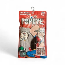 New Popeye Men's Boxer Briefs Size Large Stretch Funny Novelty