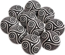 10PC Antiqued Silver Celtic Metal Buttons with Shank 25mm 1 Inch