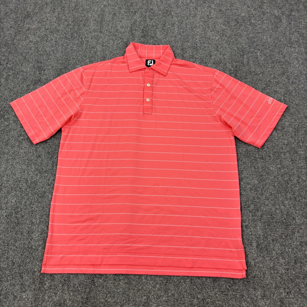 FootJoy Polo Shirt Mens L Pink 88% Polyester 12% Spandex Stretch