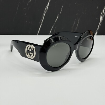 【美品】GUCCI サイズM NEW GUCCI GG1647S 007 WOMEN ROUND OVERSIZED WOMEN SUNGLASSES