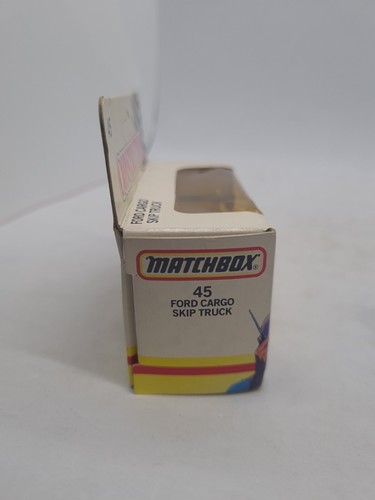 Vintage Ford Cargo Skip Truck Yellow Matchbox MB45 New In Box 1991 Construction  - Foto 6 di 7