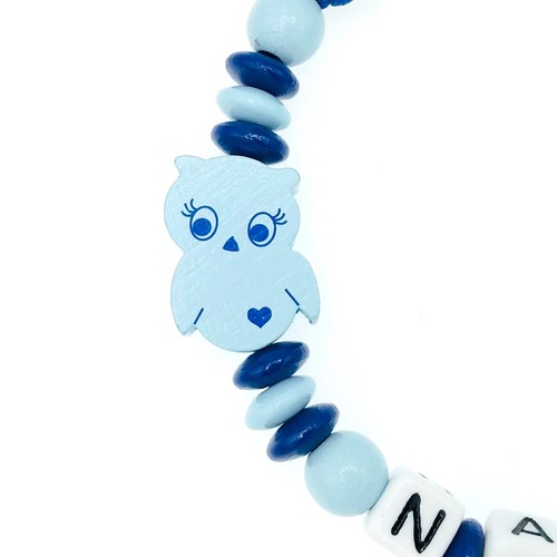 Schnullerkette mit Wunschnamen ❤️ EULE HERZ ❤️ Unisex ❤️ Personalisiert ❤️ Baby - Bild 2 von 4