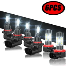 for Toyota RAV4 2006-2012 LED Headlights High Low Beam + Fog Light Bulbs 6000K