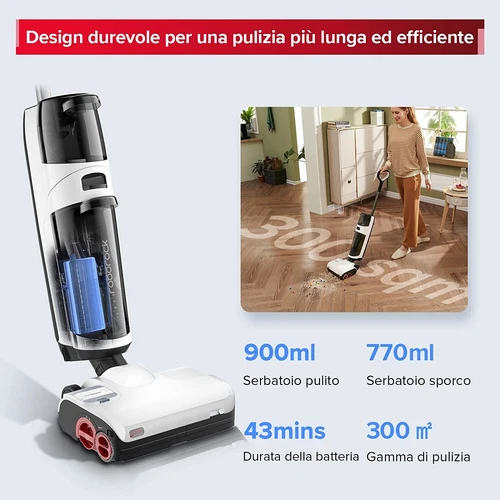 Roborock Dyad Pro Aspirapolvere Senza Fili Wet Dry, Autoasciugante,17000pa - Foto 9 di 10