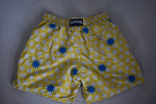 Pantalones cortos de natación Vilebrequin amarillo azul bordados con estampado solar para hombre baúles grandes - Imagen 16 de 16