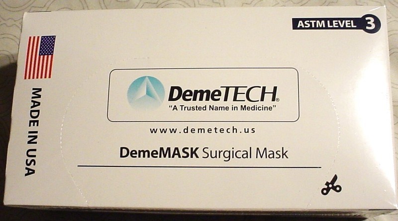 FULL CASE DEMETECH SURGICAL MASK ASTM LEVEL 3 QTY 2500 INDIVIDUAL MASK 50 BOXES