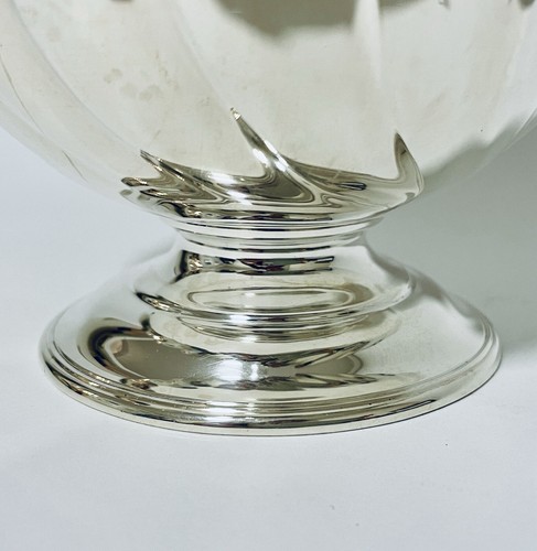 Antica brocca pentola acqua calda in argento massiccio di buona qualità per tè 1908 Sibray - Foto 9 di 15
