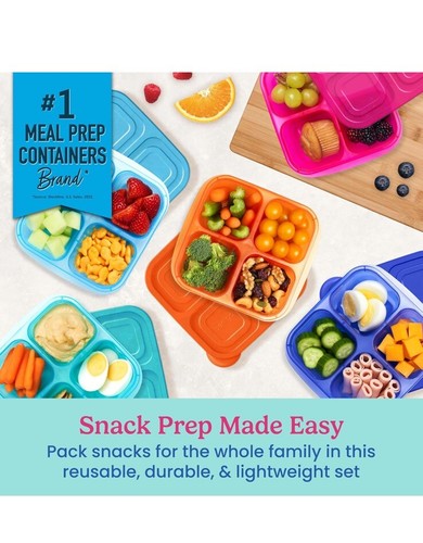 Bento Snack Boxes Reusable 4 Compartment Food Containers School Work Travel X10 - Picture 2 of 10
