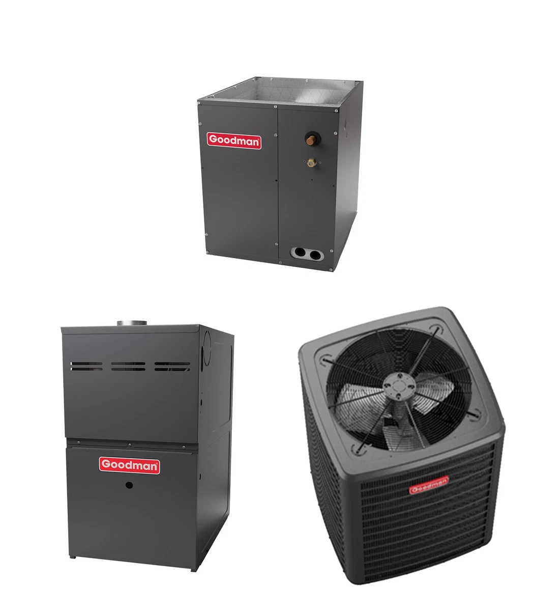 4 Ton 14.3 SEER2 80% 120 kbtu Vertical Goodman AC Gas Furnace System  GSXN404810 | eBay