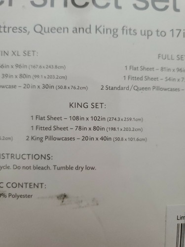 Ultra Smooth Microfiber Sheet Set-King-Limestone-1 Flat, 1 Fitted,2 Pillow Cases - Picture 2 of 6