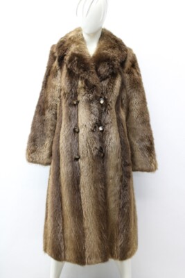 VESTE acheter MANTEAU FOURRURE CASTOR MARRON COMME NEUVE FEMME TAILLE 4 PETIT