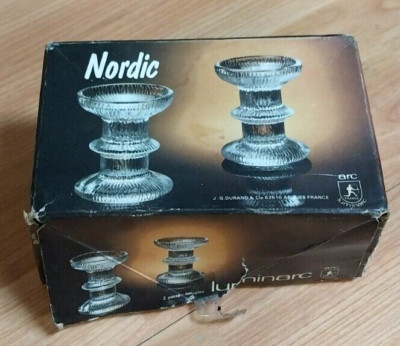 2pc Luminarc Nordic Crystal Candle Holders Set of 2