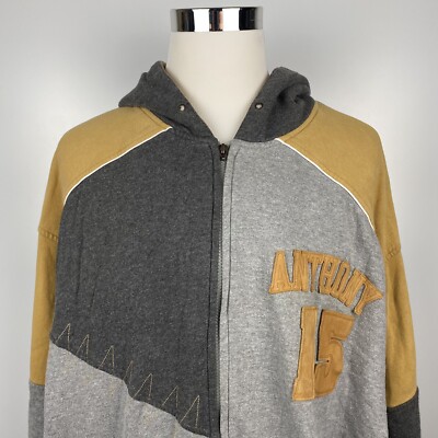 Vintage Men's 3XL NBA UNK Carmelo Anthony Denver Nuggets Full Zip Hoodie Jacket 