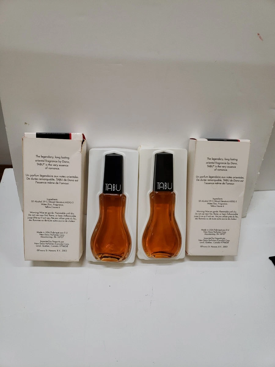 Lot of 2 DANA TABU EAU DE COLOGNE PURE SPRAY 1.5 OZ