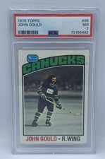 1976 Topps Hockey John Gould Canucks #85 PSA 7 NM Near Mint