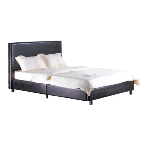 Fusion Black PU Comfortable Leather Double Bed