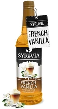 Syruvia French Vanilla Syrup 25.4 fl oz, Kosher, Gluten-Free, Perfect for Coffee