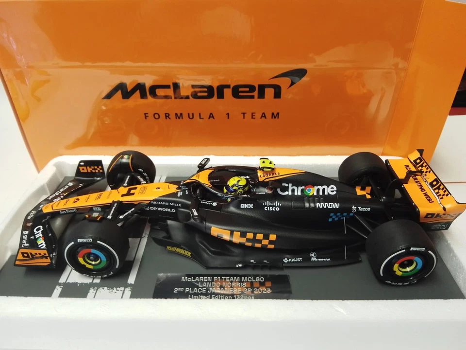 Minichamps F1 Mclaren MCL60 #4 Lando Norris 2nd Japanese GP 2023 1/18 537233504 - Immagine 4 di 4