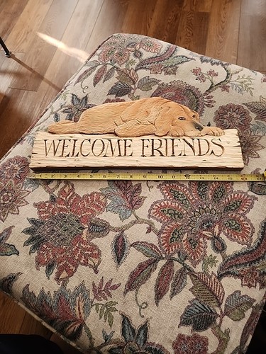 Country Carvers Handcast Handpainted Pisano Wall Plaque 16”x 7” Welcome Friends