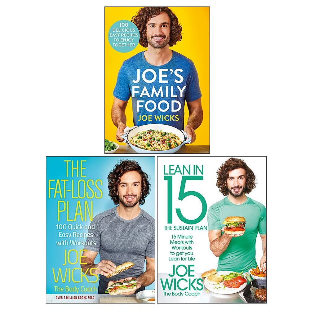 Joe Wicks 3 Books Collection Set (Joe's Family Food, Fat-Loss Plan,Lean in 15 )