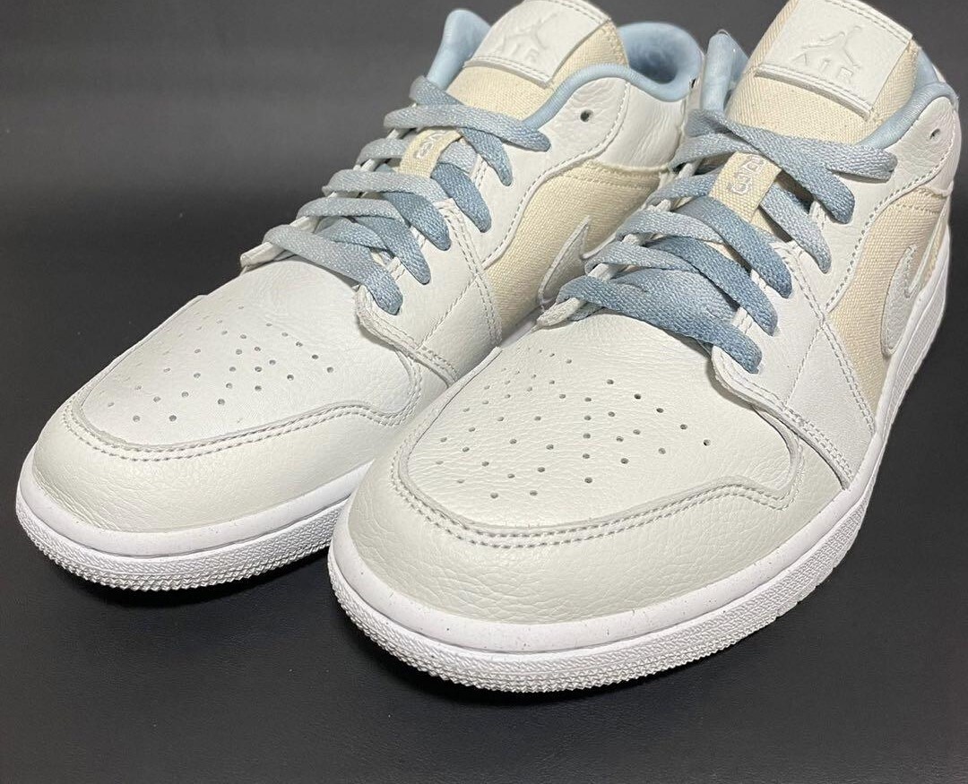 Nike Sneakers Shoes WMNS Air Jordan 1 Low Canvas Off White Blue